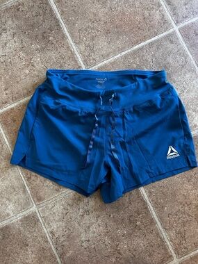Reebok Teal-Blue Drawstring Athletic Shorts